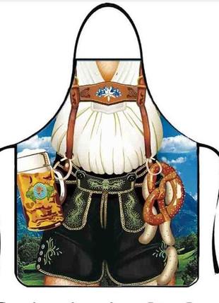 Фартух з приколами чоловік з пивом та сосисками 75 на 60 см різнобарвний