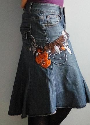 Спідниця джинсова з вишивкою / юбка джинсовая с вышывкой lifeline