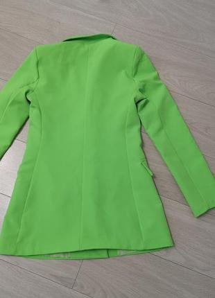 Удлиненный пиджак италия, яркий стильный женский пиджак zara, платье zara, яркое платье-пиджак zara6 фото