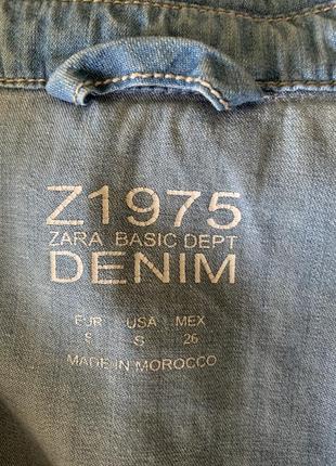 Джинсова сорочка zara basic denim s3 фото