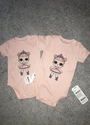 Набір бодіків лол 3-6, 6-9 міс.