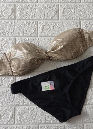 Новий купальник роздільний чорний р.12 46 80/с