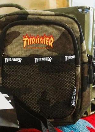 Сумка thrasher харшер хаки месенджер 7
