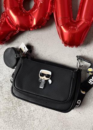 Брендова сумка karl lagerfeld pochette logo black