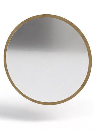 Настенное зеркало 5 компанит круглой формы в раме для прихожей или гостиной дуб крафт1 фото