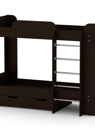 Кровать двухъярусная твикс-2 компанит 70х190 двухэтажная в детскую с ящиками бортиками маленькую комнату6 фото