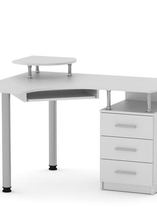 Угловой стол компьютерный су-2 компанит для офиса дома в рабочий кабинет директора подростка с ящиками