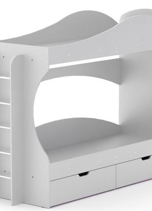Кровать двухъярусная бриз компанит 70х190 двухэтажная в детскую с лестницей ящиками стильный дизайн бортиками