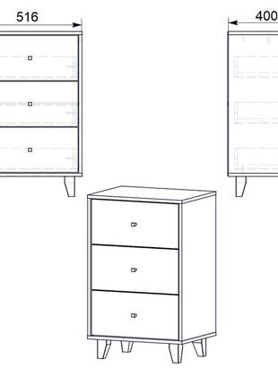 Комод - 33 компанит небольшой для дома или квартиры на устойчивых ножкаж на 3 выдвижных ящика8 фото