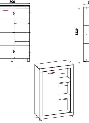 Комод мг-1 тумба-1  компанит с полками для вещей документов книг белья игрушек в офис спальню детскую комнату2 фото