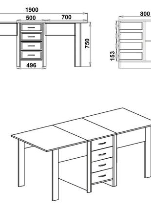 Стол - книжка - 3 компанит стол-раскладушка для любых комнат,кухонь,спален2 фото