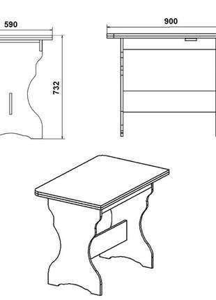 Кухонный стол "кс- 3" компанит раскладной, удобный, для больших и маленьких кухонь.2 фото