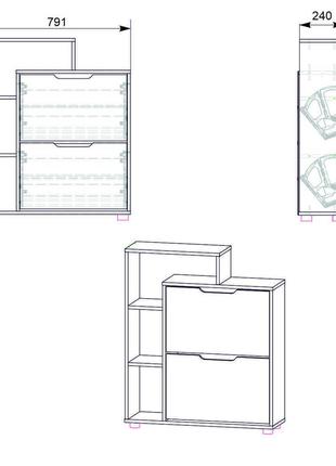 Тумба под обувь то-21 компанит для обуви закрытая с откидными дверями и открытыми полочками8 фото