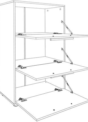 Высокая тумба под обувь то-20  компанит комод  обувниця 3 тумбы 70х38х84 см3 фото