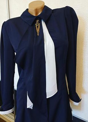 Удлиненная офисная блуза блузон tozlu2 фото