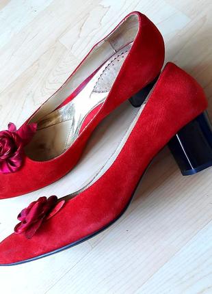 Червоні замшеві туфлі respect your self 41 розмір замш бордо елегант босонож женск