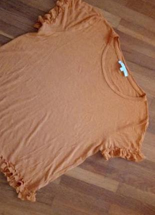 Класна трикотаж/віскоза майка насиченого теракотового кольору 38-40р.