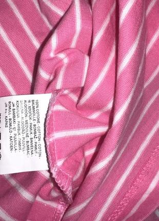 Кофта/ реглан бавовняний рожевого кольору в білу полосочку 100% котон бренд: ovs розмір:  ⚜️ 122, 1402 фото