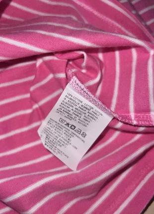 Кофта/ реглан бавовняний рожевого кольору в білу полосочку 100% котон бренд: ovs розмір:  ⚜️ 122, 1405 фото