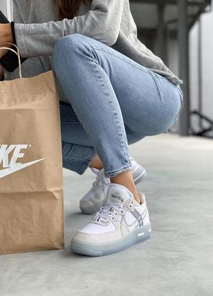 Кроссовки nike air force 1 react white & grey кросівки3 фото