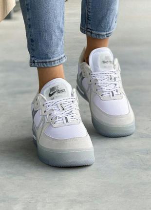 Кроссовки nike air force 1 react white & grey кросівки4 фото