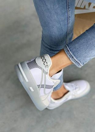Кроссовки nike air force 1 react white & grey кросівки5 фото