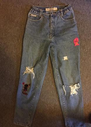 Mom-джинсы  с высокой талией2 фото