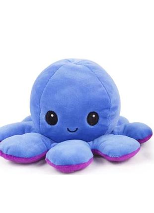 М'яка іграшка восьминіг-перевертень веселий/грустний двостороння luo фіолетовий синій 043015 фото