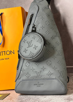 Сумка louis vuitton duo monogram shadow calf leather antracite grey s007   м-442991 фото