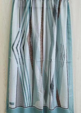 Нежный легкий тонкий шифоновый турецкий шарф палантин весна лето, бирюзовый, абстракция2 фото