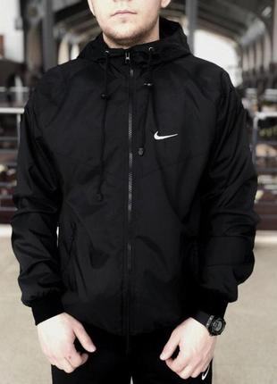 Комплект чорний вітровка найк (nike) + штани + барсетка в подарунок. спортивний костюм3 фото