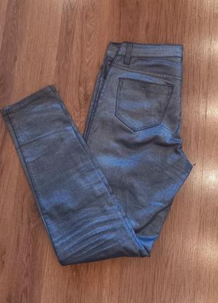 Женские брюки джинсы серебряного цвета металлик хлопок blue motion5 фото