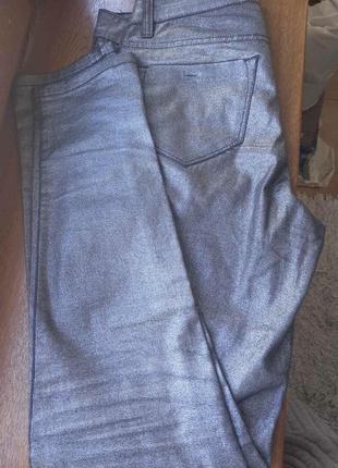 Женские брюки джинсы серебряного цвета металлик хлопок blue motion2 фото