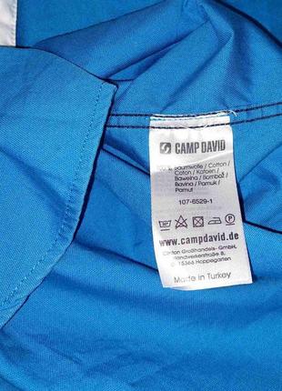 Шикарна синя сорочка camp david regular fit made in turkey, оригінал, блискавична відправка9 фото