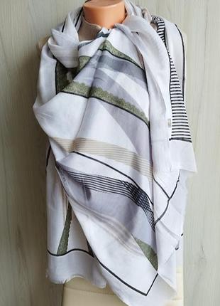 Нежный легкий тонкий шифоновый турецкий шарф палантин весна лето, серый, абстракция