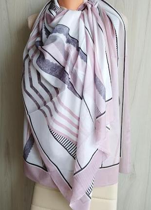 Ніжний легкий тонкий шифоновий турецький шарф палантин весна літо, пудровий, рожевий, абстракція