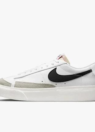 Кроссовки nike blazer low white black premium (нике )