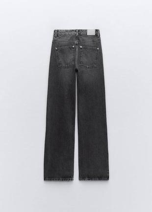 Серые джинсы прямого кроя с высокой посадкой из новой коллекции zara размер xxs (32)7 фото