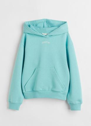 12 - 14 лет 152-164 см h&m новая фирменная толстовка худи кенгуру оверсайз для девочки с принтом