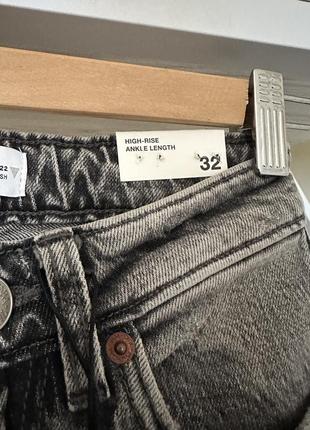 Прямые джинсы zara уровни серые высокая посадка5 фото