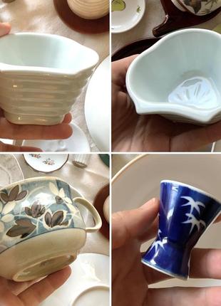 Набор посуды япония тарелка чаша фарфор керамика дерево винтаж9 фото
