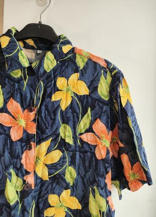 Винтажная рубашка гавайская летняя гавайка рубах гавайская рубашка пальмы в пальмах4 фото