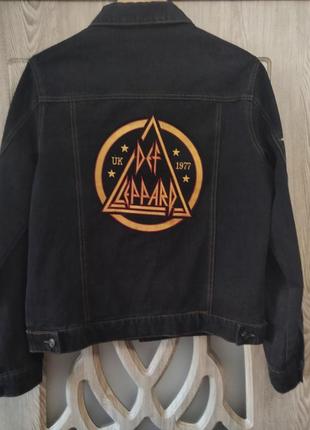 Мужской джинсовый пиджак, куртка def leppard 3206 19772 фото
