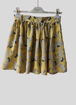 Sale! желтая юбка с аистами1 фото