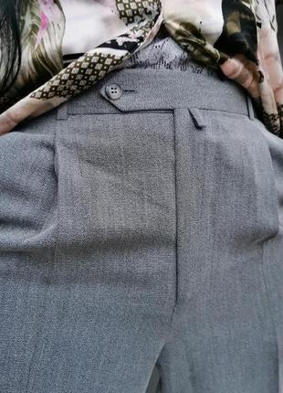 Брюки штаны с защипами стрелками высокая талия прямые офисные классические винтажные