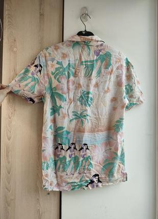 Сорочка гавайська літня гавайка рубаха гавайская рубашка пальмы в пальмах6 фото