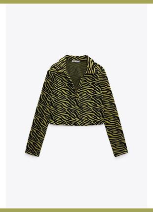 Zara жакардовий топ / поло / блузка / сорочка , розмір - s