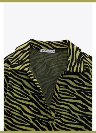 Zara жаккардовый топ / поло / блузка / рубашка, размер - s8 фото
