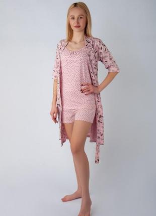 Пижама комплект халат шорты майка7 фото
