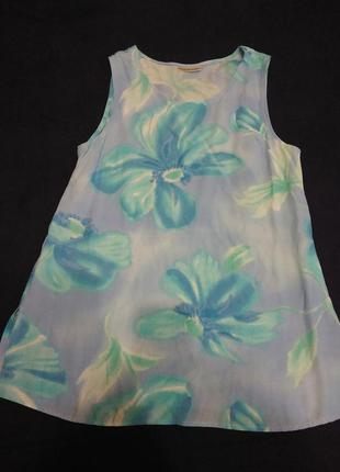 Яркая блузка- туника с цветочным принтом1 фото